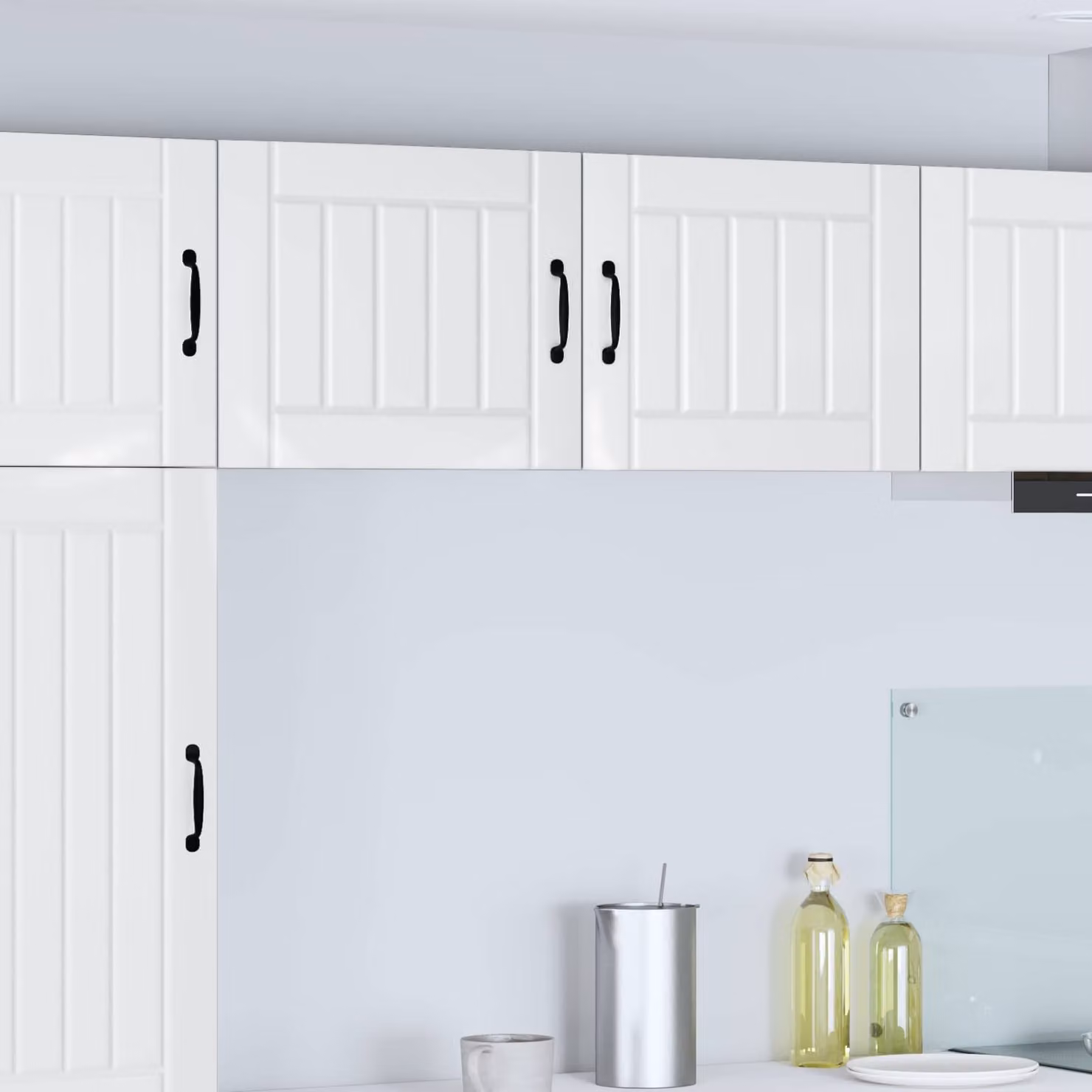 Armadietto a muro moderno vidaXL LUCCA Bianco Lucido con ante a battente e ripiani interni L: 50 cm, P: 31 cm, H: 40 cm