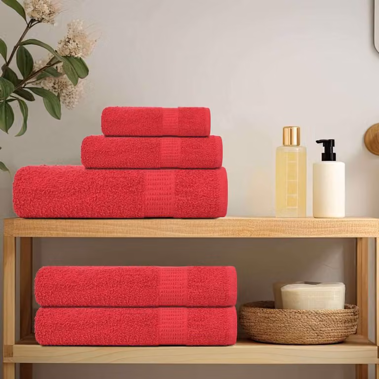vidaXL Asciugamani FROGN 4 pz Rosso 100x200 cm 360 g/m²