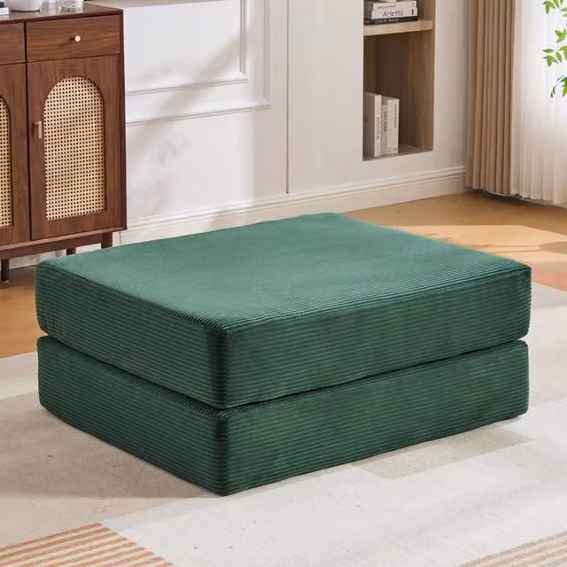 Sedia Pieghevole Imbottita Minimal in Tessuto Verde con Gambe in Metallo L/P/H: 48 x 45 x 78 cm – 1
