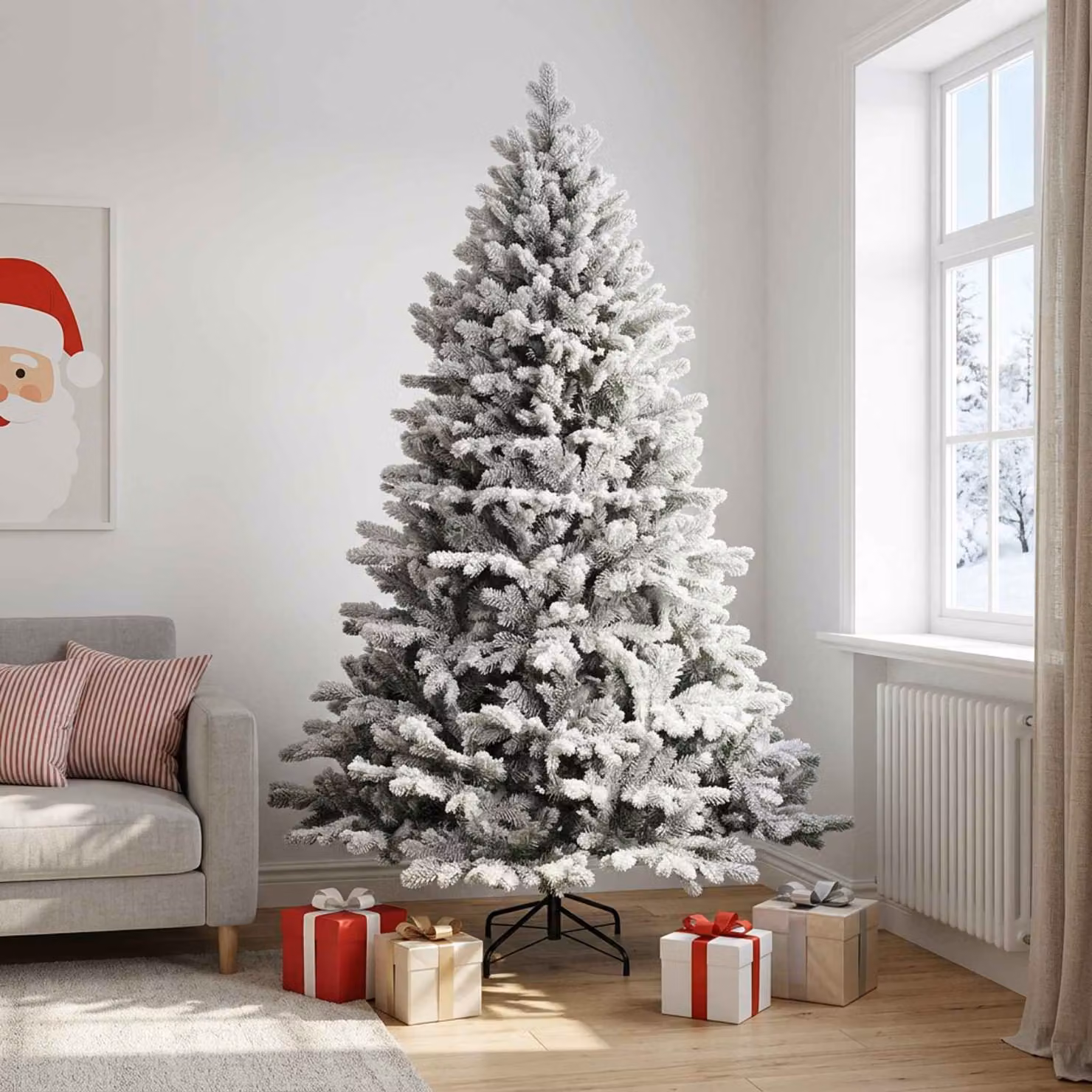 vidaXL Albero di Natale Artificiale con Rami Pieghevoli 210 cm