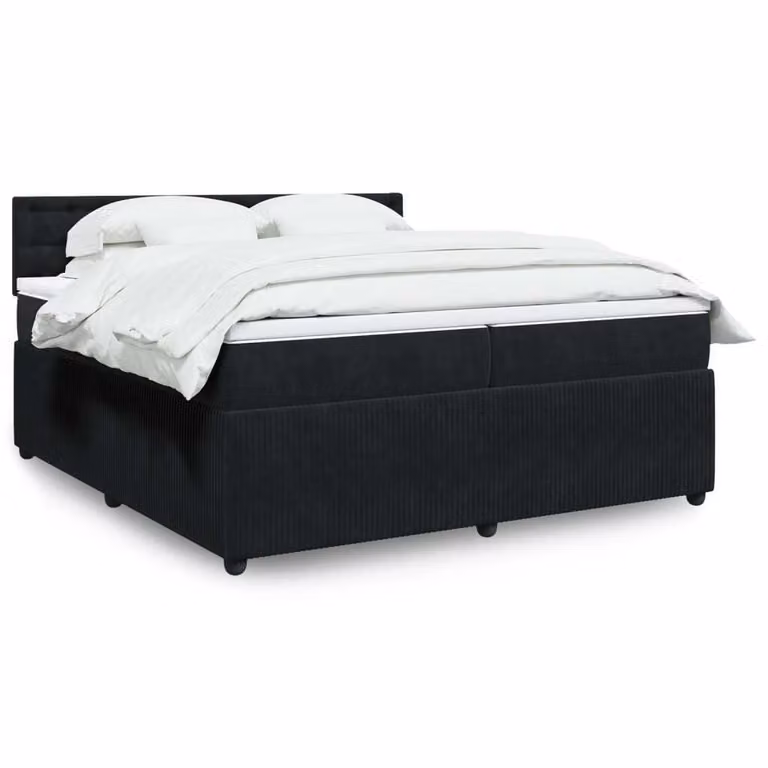 Maison Exclusive - Giroletto a Molle con Materasso Nero 200x200 cm in Velluto