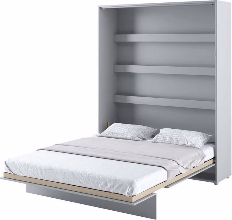 Letto a parete Armadio letto BED CONCEPT BC-12 Verticale 160x200 GRIGIO OPACO Letto pieghevole a parete, armadio letto pieghevole, armadio con letto pieghevole integrato incl. rete a doghe