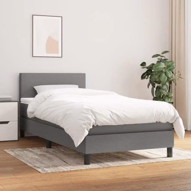 Letto Ibrido con Giroletto a Molle e Materasso vidaXL Grigio e Bianco L/P/H: 200 x 90 x 88 cm