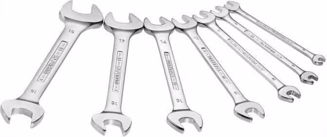 Set di chiavi a forchetta FACOM 44.J7PB, 7 pezzi, da 6 a 19 mm, 14 aperture