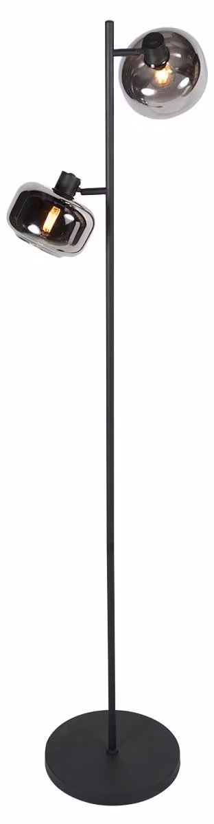 Lampada da terra - nero - Tenebris - vetro metallo - Ø 28cm - E14 - 4213ZW - Mexlite
