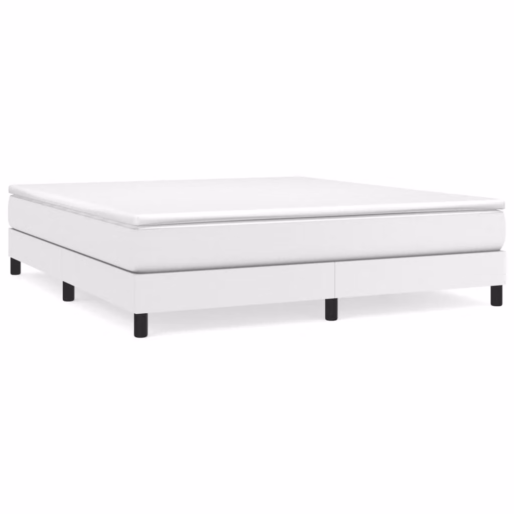 Giroletto a Molle con Materasso Bianco 160x200 cm in Pelle finta