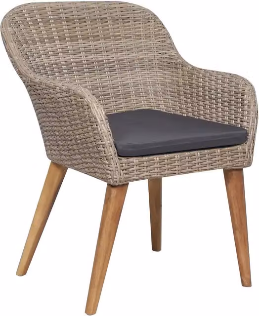 Sedie da giardino con Cuscini 2 pz | Sedie da Esterno in Polyrattan Marrone