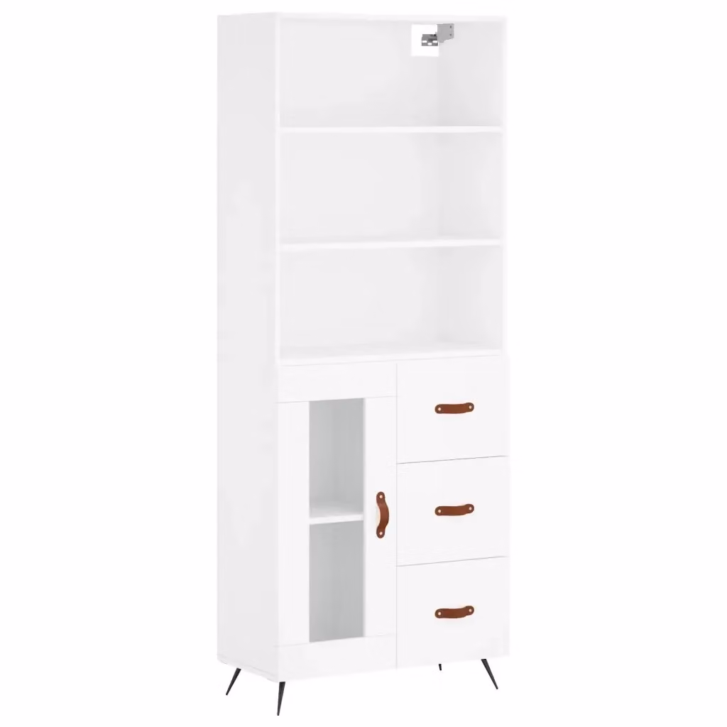 Credenza Buffet Design Mania Bianca per Cucina e Sala da Pranzo L/P/H: 69,5 x 34 x 180 cm – 2