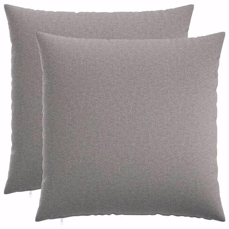 Set di 2 federe vidaXL HEERLEN Grigio, L 70 x L 70 cm, in tessuto di poliestere