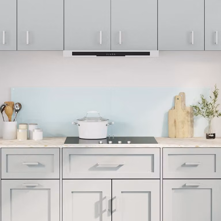 Set di 2 paraschizzi per cucina vidaXL in vetro temperato bianco, L: 80 cm, H: 40 cm, P: 40 cm