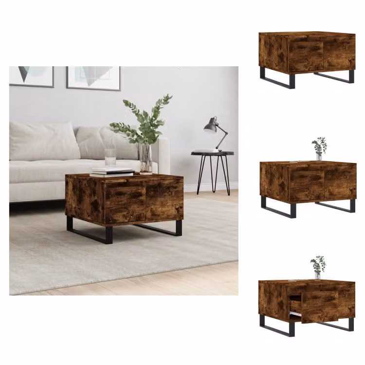 vidaXL Tavolino in rovere affumicato 55x55x36,5 cm materiale a base di legno - Tavolini da caffè