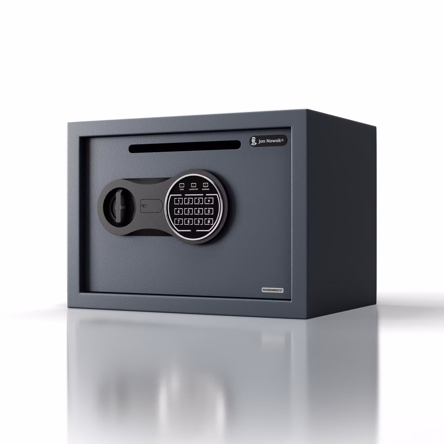Cassaforte compatta con serratura a combinazione numerica, elettronica, ideale per incassare le entrate giornaliere e per custodire buste, dimensioni 35x25x25 cm, marca PIERCE