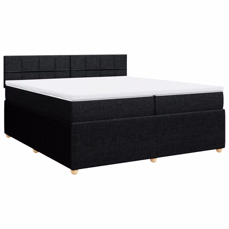Giroletto a Molle con Materasso Nero 200x200 cm in Tessuto