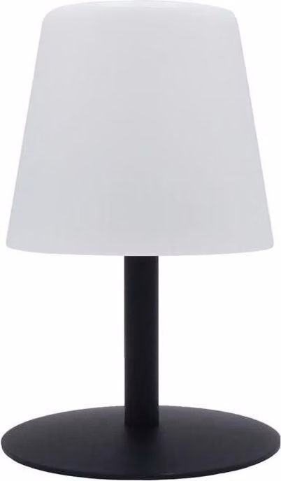 Lampada da tavolo ricaricabile LUMISKY STANDY MINI Dark, H25 cm, base in acciaio nero, LED bianco caldo e bianco freddo, IP44