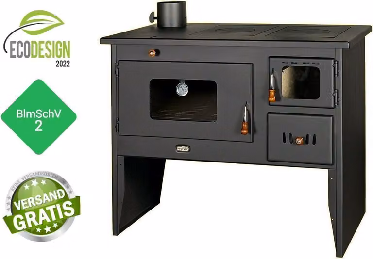 Cucina a legna Stufa gambe Forno Prity 2P50 camino sinistro 16 kW