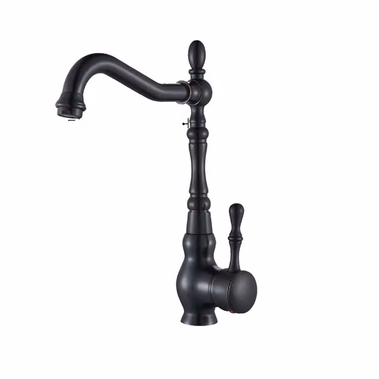 Rubinetto da bagno in ottone antico, monocomando, rocchetto in ceramica, 17 cm x 31 cm