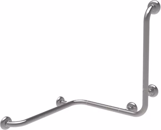 Maniglia angolare Goman in acciaio inox lucido argento, montaggio a parete, L/P/H: 60 x 60 x 60 cm