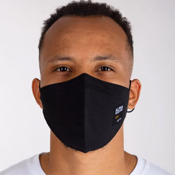 Rouška Alpha Industries Label Maschera facciale nera - UNI