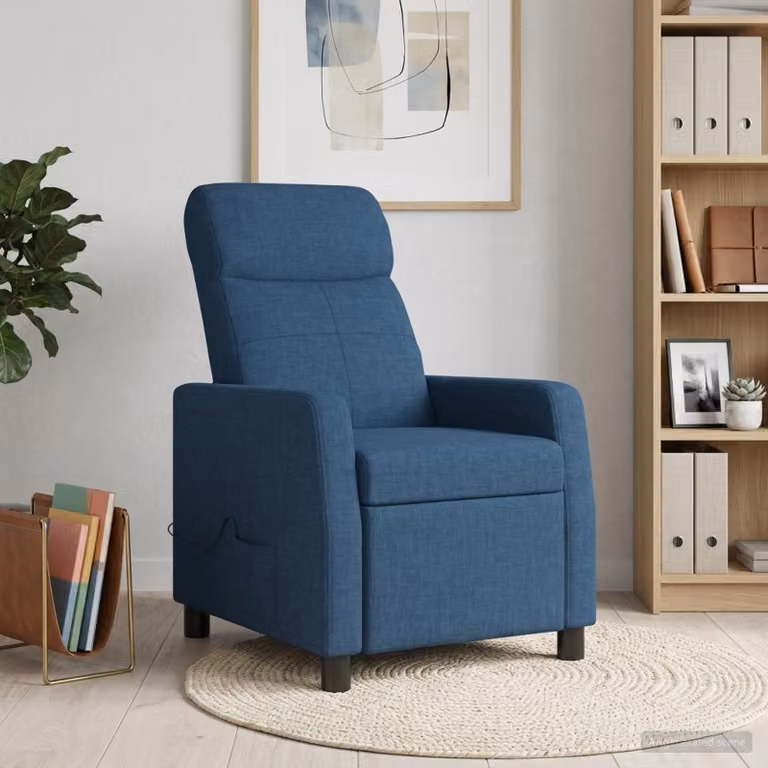 Poltrona relax reclinabile vidaXL in tessuto blu con braccioli e struttura moderna