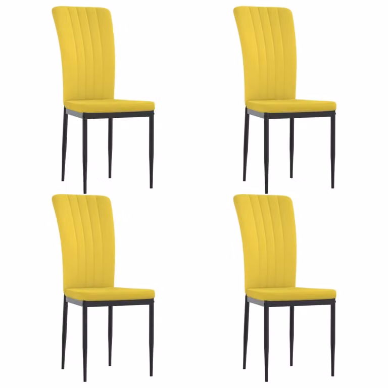 SYFAX™ Sedie da Pranzo 4 pz Giallo Senape in Velluto