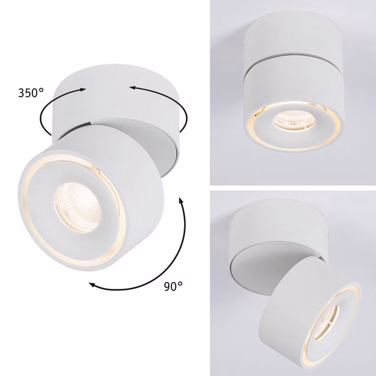 Paulmann Spircle faretto LED bianco satinato, Bianco / Opale, Soggiorno / Sala da pranzo, Alluminio, Moderno