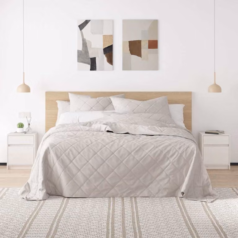 Set di 2 comodini vidaXL bianchi in legno massello di pino, modello moderno da appendere al muro, L 40 cm x P 31 cm x H 50 cm