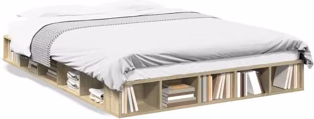Letto matrimoniale | Letto per adulti | Giroletto Rovere Sonoma 160x200 cm in Legno Multistrato