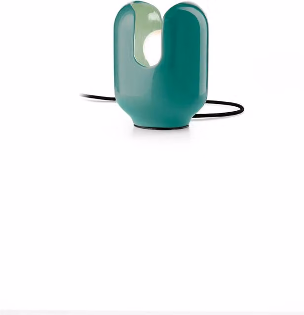Ferroluce Batucada Lampada da tavolo in ceramica Turchese stile Art Déco con attacco E27 – 2