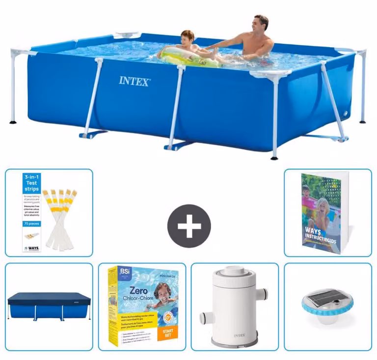 Piscina fuori terra rettangolare - 260x160x65 cm - composta da 5 elementi, modello S32