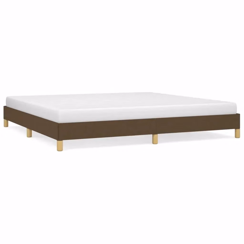 Struttura Letto Design Mania in Tessuto Marrone Scuro con Listelli in Legno L/P: 200 x 200 cm – 2
