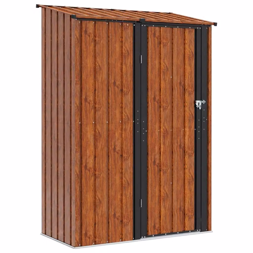 Casetta da giardino moderna vidaXL in metallo marrone L 140,5 x P 74 x H 200 cm – 2