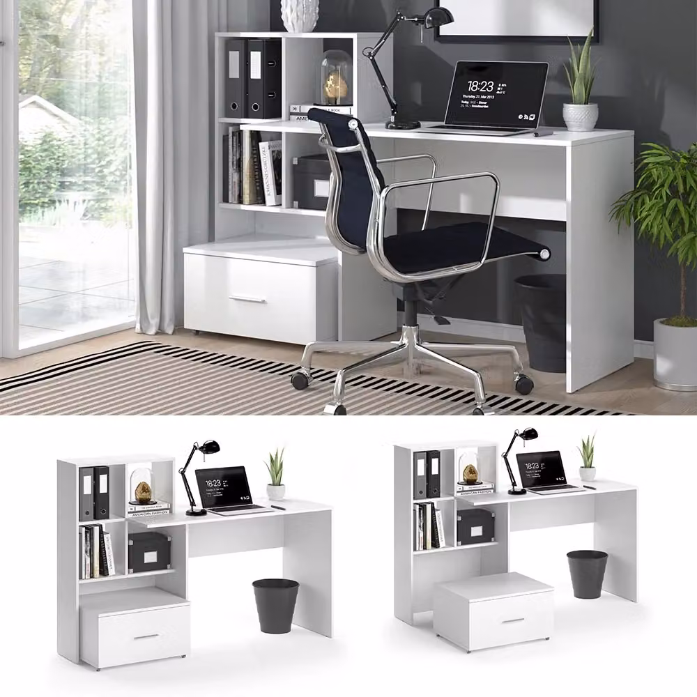 Scrivania Lorio Vicco Bianco L: 149.2 cm, P: 49.8 cm, H: 76.7 cm – 2