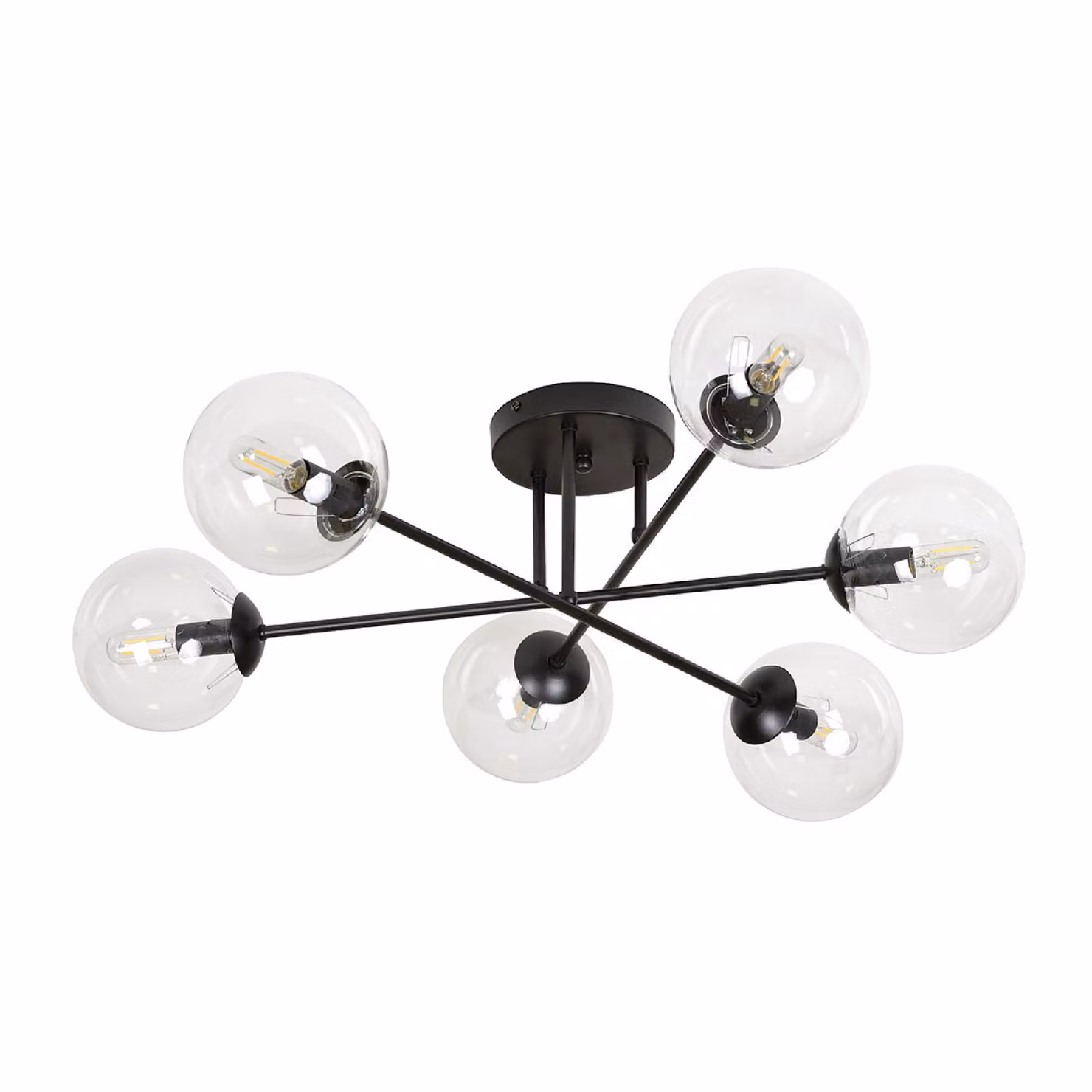 Lampadario Emibig 6xE14 40W BRENDI 6B BL/TRANSPARENT 831/6B