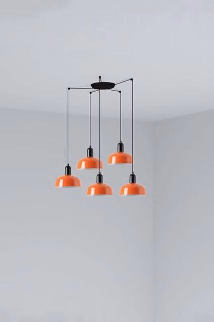 TATAWIN S metallo 5L Lampada a sospensione arancione rossastro