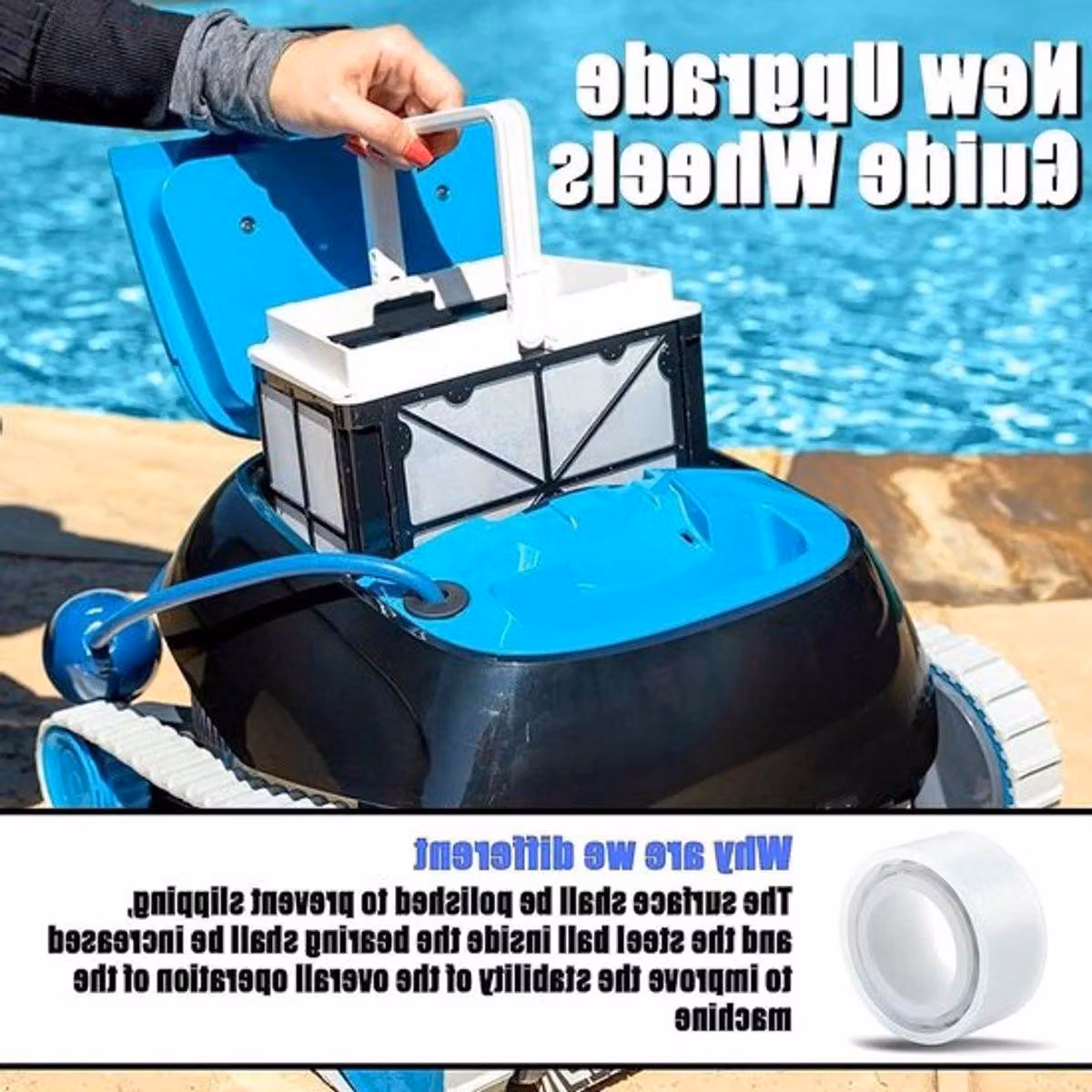 4 ruote di ricambio per pulitori di piscine, compatibili