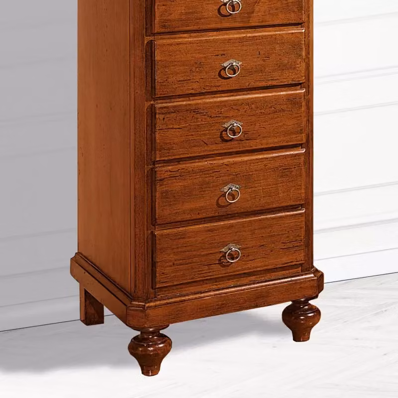 Cassettiera in legno stile arte povera con 8 cassetti Mobili 2G colore noce L: 55 cm, P: 45 cm, H: 149 cm – 4