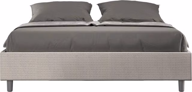 Letto Matrimoniale Azelia Giordanoshop con Contenitore e Rete con Alzata Imbottito in Tessuto con Motivo Geometrico L: 160 cm, P: 190 cm