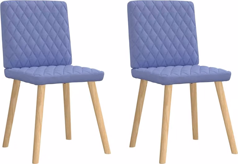Sedie da Pranzo 2 pz Blu Jeans in Tessuto