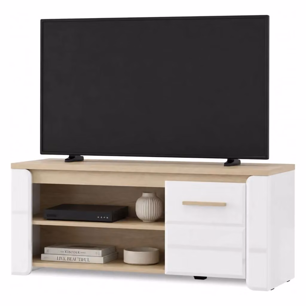 Niella, Tavolino da Salotto Moderno in Rovere Marrone e Bianco, L/P/H: 120 x 55 x 50 cm – 2