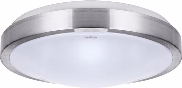 Plafond bagno moderno argento rotondo Ø37,5 cm colore neutro LED 24W ALEX Struhm
