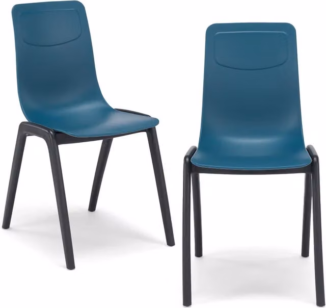 Set di 2 sedie Dalia L in tecnopolimero Redokasa colore Petrolio con gambe Antracite, design moderno impilabile per cucina, sala da pranzo o ufficio