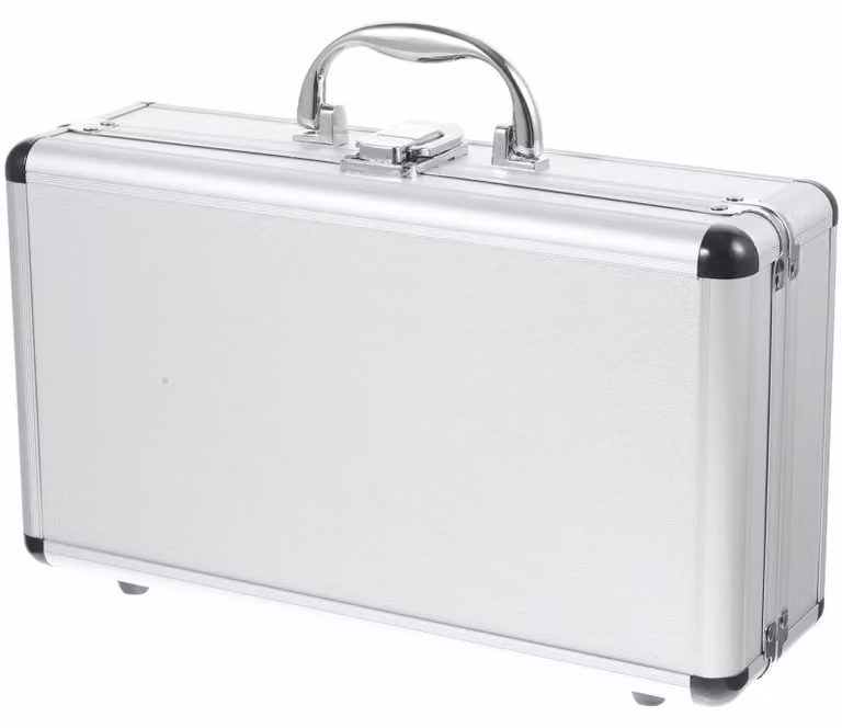 Valigetta per attrezzi in alluminio, bianca, dimensioni 30x30x30 centimetri, resistente all'acqua, valigetta portatile per lo stoccaggio