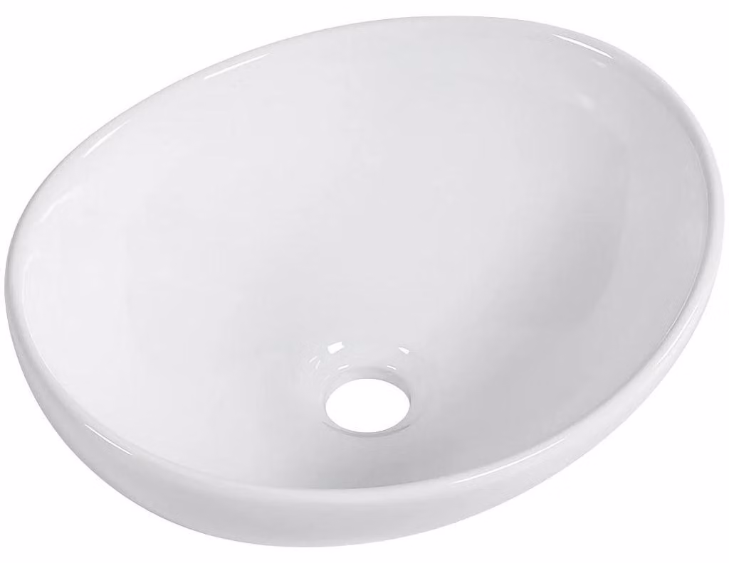CERANO - Lavabo in Vetroceramica Giorgio - da appoggio - bianco lucido - 41x33 cm