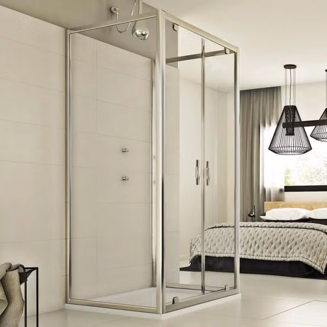 Box Doccia 3 lati 90x80x90 CM H198 trasparente mod. Cristal Trio 2 Ante