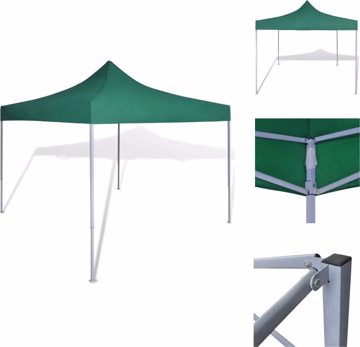 vidaXL Tenda pieghevole 3 x 3 m verde - Padiglioni e tende per feste