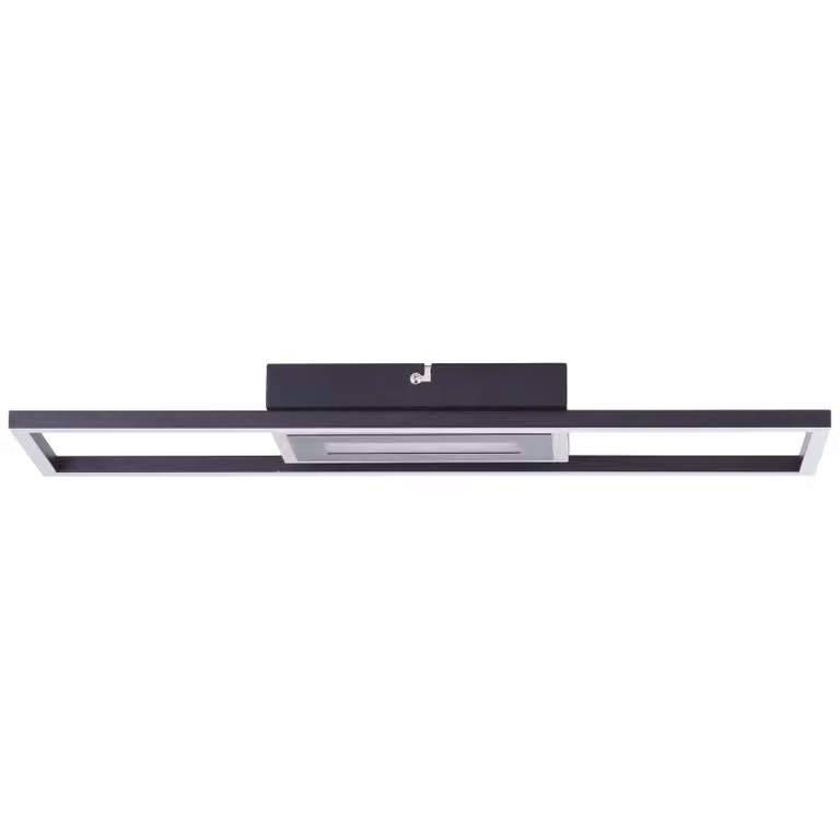 BRILLANTE plafoniera moderna nera a LED Besson | bianco caldo | 24 Watt 2900 Lumen 3000 Kelvin | 55x16cm | metallo/plastica