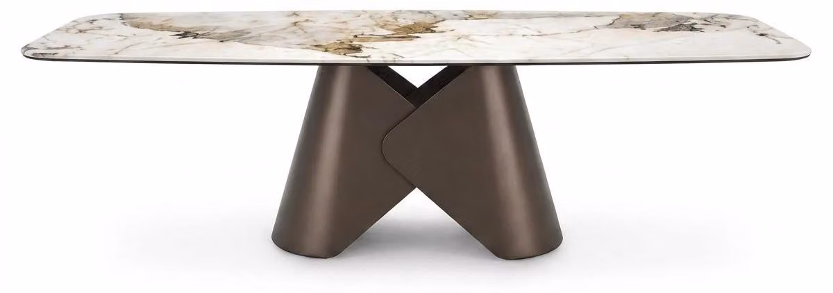Tavolo da pranzo in metallo e Vetroceramica, comfort, arredamento, design moderno, tendenze