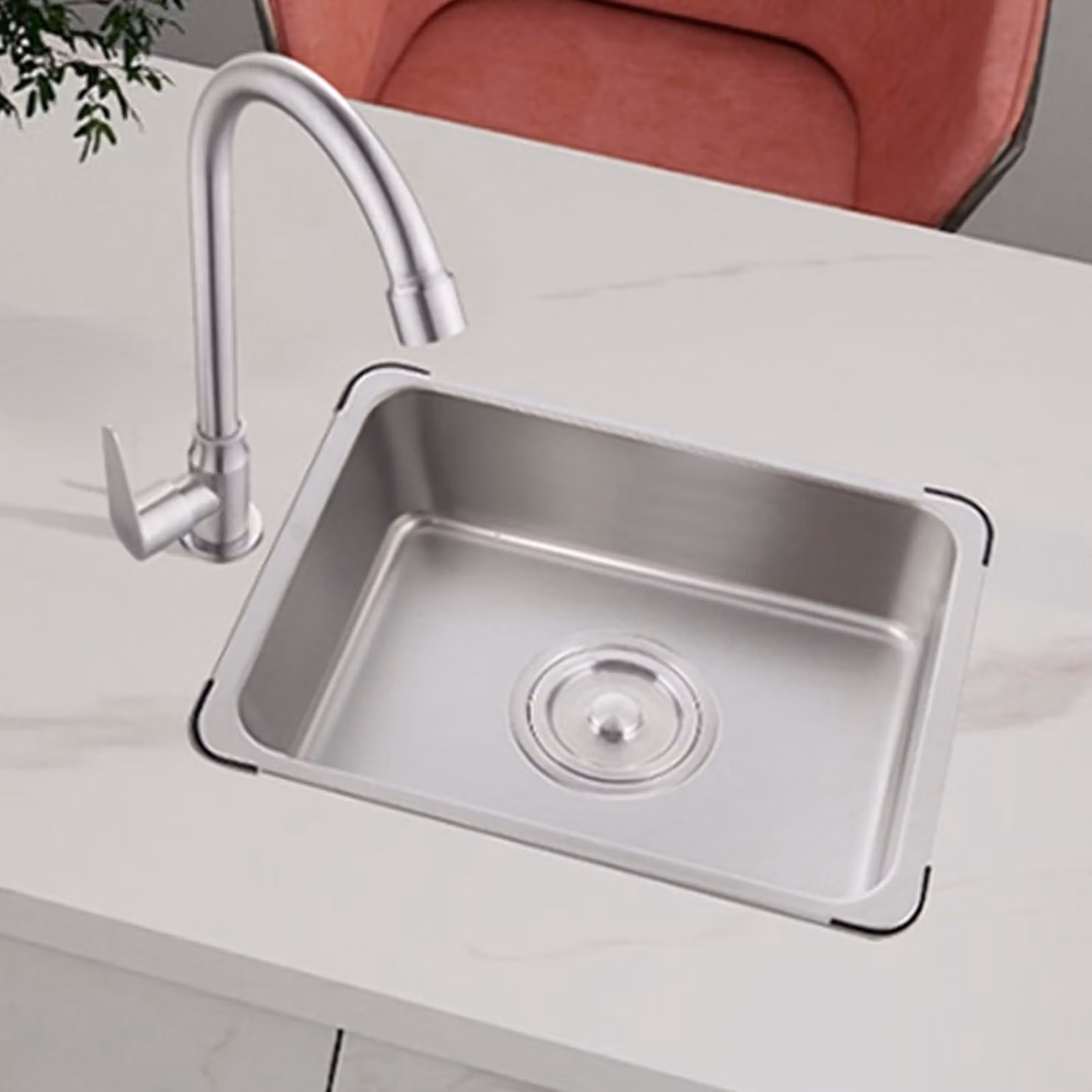 Lavabo in acciaio inossidabile - Lavandino da appoggio, dimensioni 37x25x11 cm
