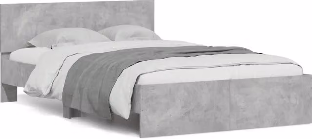Letto matrimoniale | Letto per adulti | Giroletto con Testiera Grigio Cemento 120x200 cm