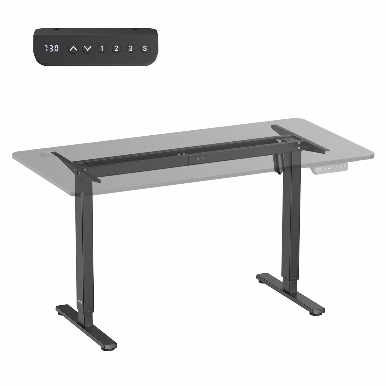 Scrivania Ergo Office regolabile elettricamente in altezza altezza massima 1160 mm max - 80 kg senza piano d'appoggio nero ER-400 B